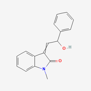 molecular formula C17H15NO2 B14509661 3-(2-Hydroxy-2-phenylethylidene)-1-methyl-1,3-dihydro-2H-indol-2-one CAS No. 62747-61-9