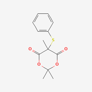 molecular formula C13H14O4S B14509713 2,2,5-Trimethyl-5-(phenylsulfanyl)-1,3-dioxane-4,6-dione CAS No. 62679-23-6