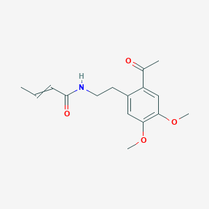 molecular formula C16H21NO4 B14509770 N-[2-(2-Acetyl-4,5-dimethoxyphenyl)ethyl]but-2-enamide CAS No. 62681-49-6