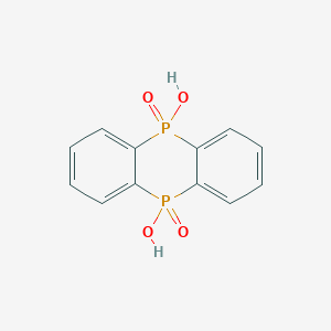 molecular formula C12H10O4P2 B14509788 5,10-Dihydroxy-5,10-dihydro-5lambda~5~,10lambda~5~-phosphanthrene-5,10-dione CAS No. 63586-90-3