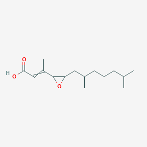 B14509796 3-[3-(2,6-Dimethylheptyl)oxiran-2-YL]but-2-enoic acid CAS No. 63687-59-2