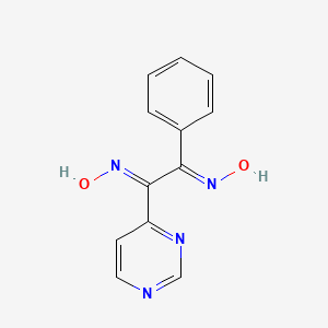 (NE)-N-[(2E)-2-hydroxyimino-1-phenyl-2-pyrimidin-4-ylethylidene]hydroxylamine