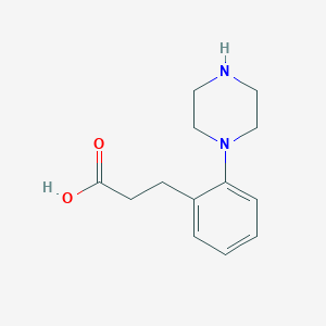 molecular formula C13H18N2O2 B14509819 3-[2-(Piperazin-1-yl)phenyl]propanoic acid CAS No. 64055-50-1