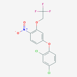 molecular formula C14H8Cl2F3NO4 B14509884 2,4-Dichloro-1-[4-nitro-3-(2,2,2-trifluoroethoxy)phenoxy]benzene CAS No. 64041-86-7