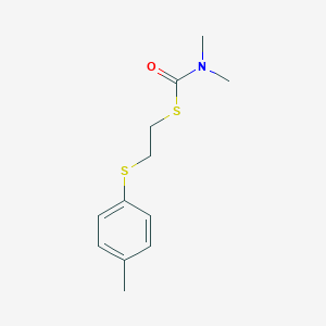 molecular formula C12H17NOS2 B14509908 S-{2-[(4-Methylphenyl)sulfanyl]ethyl} dimethylcarbamothioate CAS No. 62988-35-6