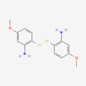 molecular formula C14H16N2O2Se2 B14509928 Benzenamine, 2,2'-diselenobis[5-methoxy- CAS No. 63816-15-9