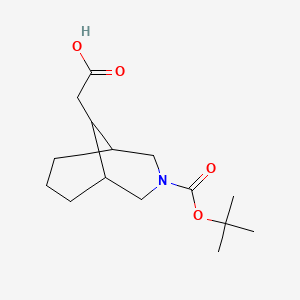 molecular formula C15H25NO4 B1451018 2-(3-(叔丁氧羰基)-3-氮杂双环[3.3.1]壬-9-基)乙酸 CAS No. 1198466-23-7