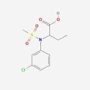 molecular formula C11H14ClNO4S B1451023 2-[(3-氯苯基)(甲磺酰)氨基]丁酸 CAS No. 1218725-15-5