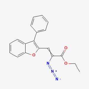 molecular formula C19H15N3O3 B14510414 Ethyl 2-azido-3-(3-phenyl-1-benzofuran-2-yl)prop-2-enoate CAS No. 63285-31-4