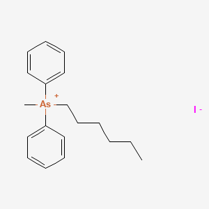 Hexyl(methyl)diphenylarsanium iodide