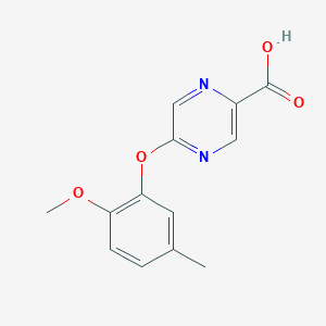 molecular formula C13H12N2O4 B1451058 5-(2-Methoxy-5-methylphenoxy)pyrazine-2-carboxylic acid CAS No. 1199215-54-7