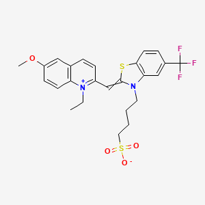 1-Ethyl-6-methoxy-2-(3-(4-sulfobutyl)-5-trifluoromethyl)-2(3H)-benzothiazolylidene)methylquinolinium hydroxide, inner salt