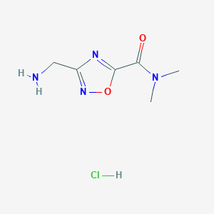 molecular formula C6H11ClN4O2 B1451072 3-(氨甲基)-N,N-二甲基-1,2,4-恶二唑-5-甲酰胺盐酸盐 CAS No. 1185299-27-7
