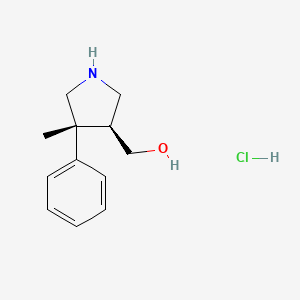 B1451096 [(3S,4R)-4-Methyl-4-phenylpyrrolidin-3-yl]-methanol hydrochloride CAS No. 1217842-07-3