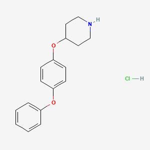 molecular formula C17H20ClNO2 B1451104 4-(4-苯氧基苯氧基)哌啶盐酸盐 CAS No. 942194-86-7