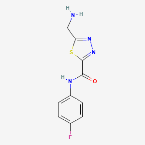 molecular formula C10H9FN4OS B1451109 5-(氨甲基)-N-(4-氟苯基)-1,3,4-噻二唑-2-甲酰胺 CAS No. 1217862-69-5