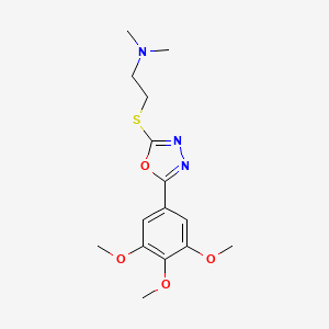 B14511115 N,N-dimethyl-2-[[5-(3,4,5-trimethoxyphenyl)-1,3,4-oxadiazol-2-yl]sulfanyl]ethanamine CAS No. 63698-56-6