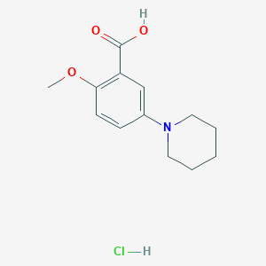 molecular formula C13H18ClNO3 B1451123 2-Methoxy-5-piperidin-1-YL-benzoic acid hydrochloride CAS No. 1185294-92-1