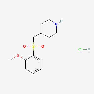 molecular formula C13H20ClNO3S B1451128 4-{[(2-Methoxyphenyl)sulfonyl]methyl}piperidine hydrochloride CAS No. 1185302-58-2