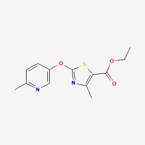 molecular formula C13H14N2O3S B1451129 Ethyl 4-methyl-2-[(6-methylpyridin-3-YL)oxy]-1,3-thiazole-5-carboxylate CAS No. 1199215-94-5