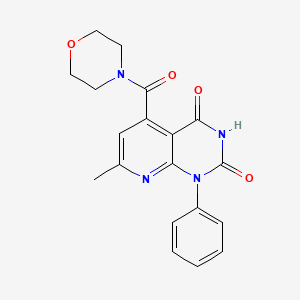 molecular formula C19H18N4O4 B1451140 7-methyl-5-(morpholin-4-ylcarbonyl)-1-phenylpyrido[2,3-d]pyrimidine-2,4(1H,3H)-dione CAS No. 1217862-76-4