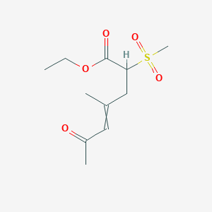 B14511423 Ethyl 2-(methanesulfonyl)-4-methyl-6-oxohept-4-enoate CAS No. 63305-85-1