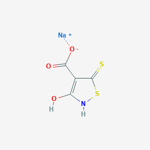 molecular formula C4H2NNaO3S2 B1451144 HMIM:3-Hydroxy-5-mercapto-4-isothiazolecarboxylic acid monosodium salt CAS No. 475112-25-5