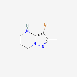molecular formula C7H10BrN3 B1451147 3-Bromo-2-methyl-4,5,6,7-tetrahydropyrazolo[1,5-a]pyrimidine CAS No. 1542340-73-7