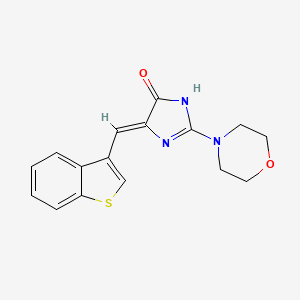 molecular formula C16H15N3O2S B1451149 5-Benzo[b]thiophen-3-ylmethylene-2-morpholin-4-yl-3,5-dihydro-imidazol-4-one CAS No. 1312024-75-1