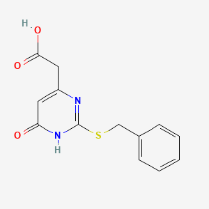 molecular formula C13H12N2O3S B1451161 [2-(Benzylthio)-6-oxo-1,6-dihydropyrimidin-4-yl]acetic acid CAS No. 1105191-32-9