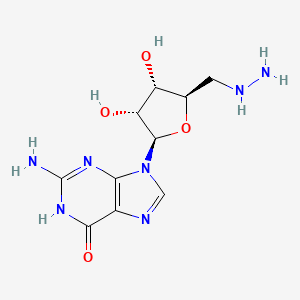 molecular formula C10H15N7O4 B1451163 5'-Hydrazino-5'-deoxyguanosine CAS No. 1189743-60-9