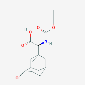 molecular formula C17H25NO5 B1451165 (2S)-2-((tert-Butoxycarbonyl)amino)-2-(4-oxoadamantan-1-yl)acetic acid CAS No. 2173146-31-9