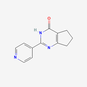 molecular formula C12H11N3O B1451171 4-氧代-3H,4H,5H,6H,7H-环戊[d]嘧啶-2-基(吡啶-4-基) CAS No. 874779-30-3