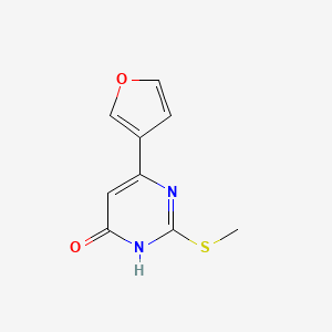 molecular formula C9H8N2O2S B1451176 6-(Furan-3-yl)-2-(methylsulfanyl)pyrimidin-4(1H)-one CAS No. 1184914-40-6