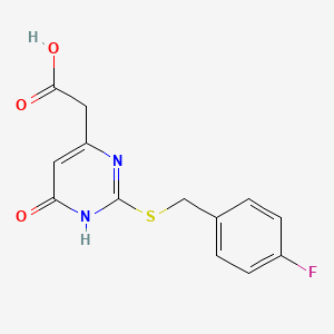 molecular formula C13H11FN2O3S B1451177 (2-[(4-氟苄基)硫]-6-氧代-1,6-二氢嘧啶-4-基)乙酸 CAS No. 1105191-38-5