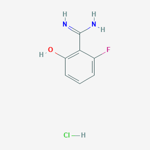 molecular formula C7H8ClFN2O B1451179 2-Fluoro-6-hydroxybenzene-1-carboximidamide hydrochloride CAS No. 1797824-90-8