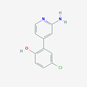 molecular formula C11H9ClN2O B1451186 2-(2-Aminopyridin-4-yl)-4-chlorophenol CAS No. 1235406-61-7