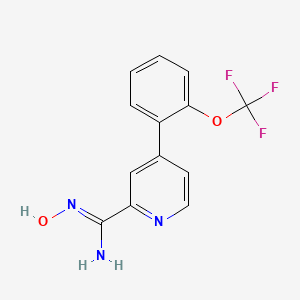 molecular formula C13H10F3N3O2 B1451190 N-羟基-4-(2-三氟甲氧基苯基)-吡啶-2-甲酰胺 CAS No. 1219454-28-0