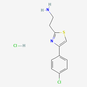 molecular formula C11H12Cl2N2S B1451196 2-[4-(4-氯苯基)-噻唑-2-基]-乙胺盐酸盐 CAS No. 1177335-53-3