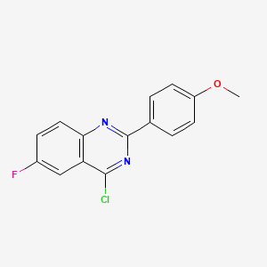 molecular formula C15H10ClFN2O B1451200 4-Chloro-6-fluoro-2-(4-methoxyphenyl)quinazoline CAS No. 885277-16-7