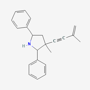 molecular formula C22H23N B14512115 3-Methyl-3-(3-methylbut-3-en-1-yn-1-yl)-2,5-diphenylpyrrolidine CAS No. 63637-20-7