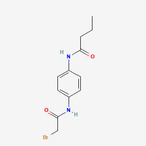 molecular formula C12H15BrN2O2 B1451219 N-{4-[(2-溴乙酰)氨基]苯基}丁酰胺 CAS No. 886009-20-7