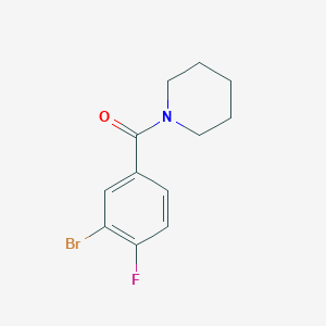 molecular formula C12H13BrFNO B1451222 1-(3-溴-4-氟苯甲酰)哌啶 CAS No. 1033201-74-9