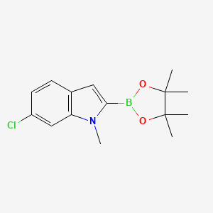 molecular formula C15H19BClNO2 B1451234 6-Chloro-1-methyl-2-(4,4,5,5-tetramethyl-1,3,2-dioxaborolan-2-yl)-1H-indole CAS No. 1073353-82-8