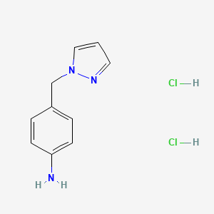 molecular formula C10H13Cl2N3 B1451243 4-吡唑-1-基甲基-苯胺二盐酸盐 CAS No. 1185134-73-9