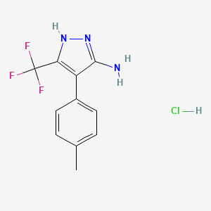molecular formula C11H11ClF3N3 B1451244 4-(对甲苯基)-3-(三氟甲基)-1H-吡唑-5-胺盐酸盐 CAS No. 1238864-82-8