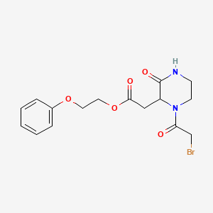 molecular formula C16H19BrN2O5 B1451245 2-苯氧基乙基2-[1-(2-溴乙酰)-3-氧代-2-哌嗪基]乙酸酯 CAS No. 1219272-05-5