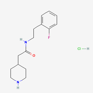 molecular formula C15H22ClFN2O B1451247 N-[2-(2-Fluoro-phenyl)-ethyl]-2-piperidin-4-yl-acetamide hydrochloride CAS No. 1185299-04-0