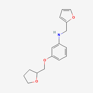 molecular formula C16H19NO3 B1451248 N-(2-Furylmethyl)-3-(tetrahydro-2-furanylmethoxy)aniline CAS No. 1040681-33-1