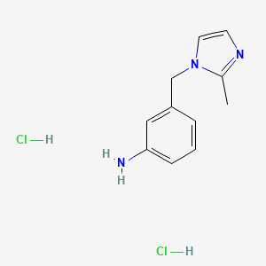 molecular formula C11H15Cl2N3 B1451249 3-[(2-甲基-1H-咪唑-1-基)甲基]苯胺二盐酸盐 CAS No. 1185299-68-6